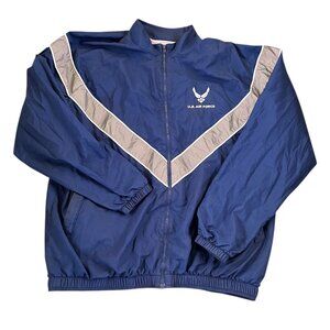 USAF Physical Training Uniform Windbreaker Jacket Men's Large Long US Air Force